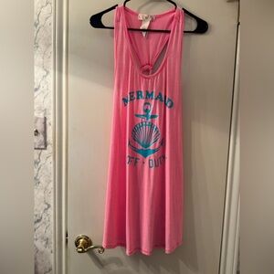 Pink Mermaid Off Duty Bathing Suit Cover